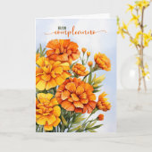 Italian Buon Compleanno Marigolds October Birthday Kaart (Gele Bloem)