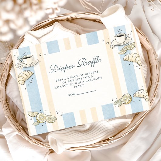 Italian Café Doodle Stripesr Diapper Raffle Informatiekaartje
