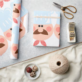 Italian Chef Face with Mustache and Hat Cadeaupapier