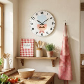 Italian Chef Face with Mustache and Hat Grote Klok