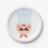 Italian Chef Face with Mustache and Hat Papieren Bordje (Voorkant)