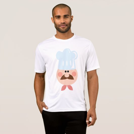 Italian Chef Face with Mustache and Hat T-shirt (Voorkant volledig)