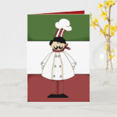 Italian Chef fun cartoon wenskaart Kaart (Gele Bloem)