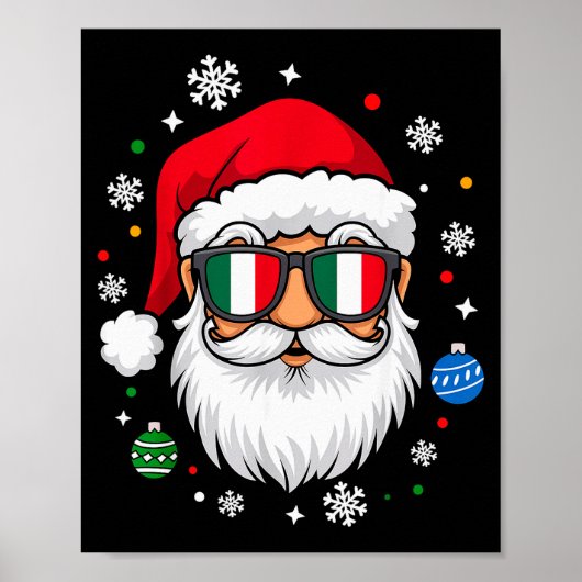 Italian Christmas Pajama Funny Italian Matching Fa Poster (Voorkant)