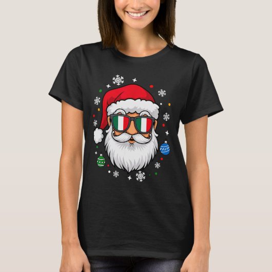 Italian Christmas Pajama Funny Italian Matching Fa T-shirt (Voorkant)
