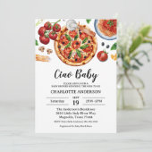 Italian Ciao Baby Pizza Red Baby Shower  Kaart (Staand voorkant)