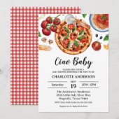 Italian Ciao Baby Pizza Red Baby Shower  Kaart (Voorkant / Achterkant)