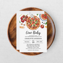 Italian Ciao Baby Pizza Red Baby Shower 