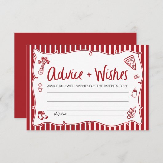 Italian Ciao Bambino Advice and Wishes Baby Shower Informatiekaartje (Voorkant / Achterkant)