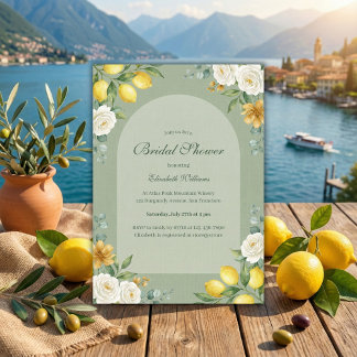 Italian Citrus Sage Green Bridal Shower Kaart