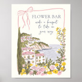 Italian Coast Bridal Shower Flower Bar Poster (Voorkant)
