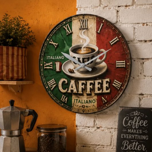 Italian Coffee Rustic Kitchen Vintage Espresso Grote Klok