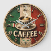 Italian Coffee Rustic Kitchen Vintage Espresso Grote Klok (Voorkant)