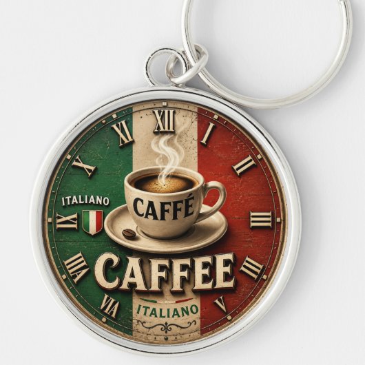 Italian Coffee Rustic Kitchen Vintage Espresso Sleutelhanger (Voorkant)