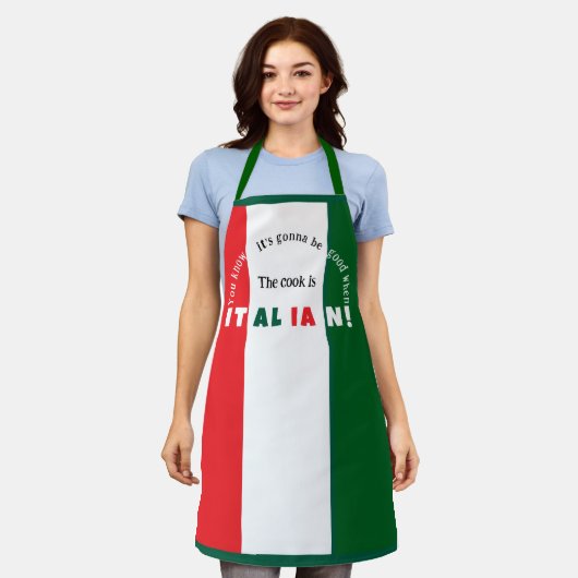 Italian Cook Schattigee all-over print Schort (Gedragen)