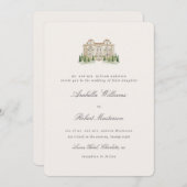 Italian Countryside Elegant Wedding Invitation Kaart (Voorkant / Achterkant)