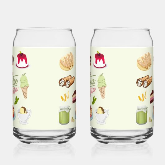   Italian Desserts Sweets Blikvorm Glas (Rechts)