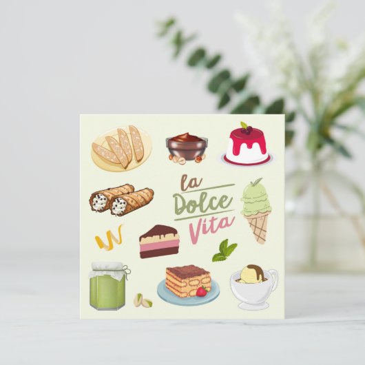 Italian Desserts Sweets Kaart (Staand voorkant)