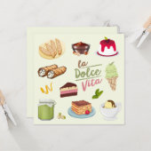 Italian Desserts Sweets Kaart (Voorkant / Achterkant in situ)