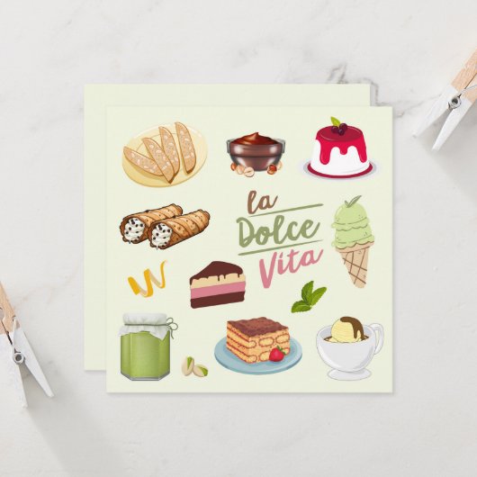 Italian Desserts Sweets Kaart (Voorkant / Achterkant in situ)