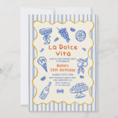 Italian Dinner La Dolce Vita Birthday  Invitation  Kaart (Voorkant)