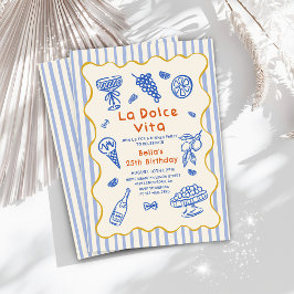 Italian Dinner La Dolce Vita Birthday  Invitation  Kaart