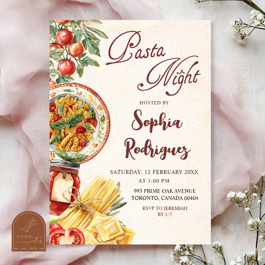 Italian Dinner Party Invitation Kaart