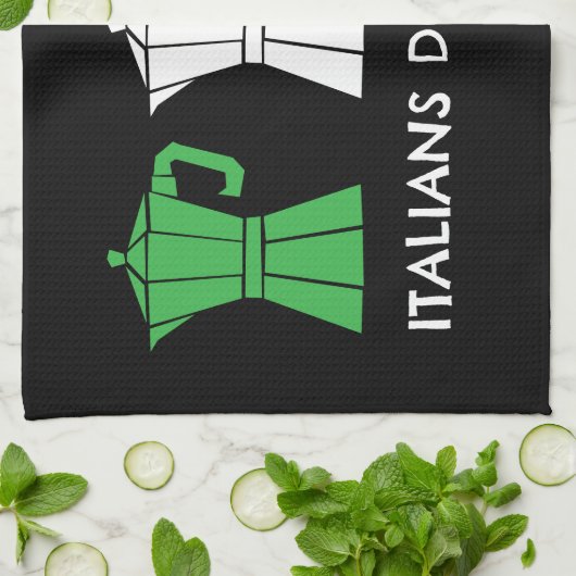 Italian do it better Moka Pot Coffee humor Theedoek (Gevouwen)