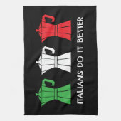 Italian do it better Moka Pot Coffee humor Theedoek (Verticaal)