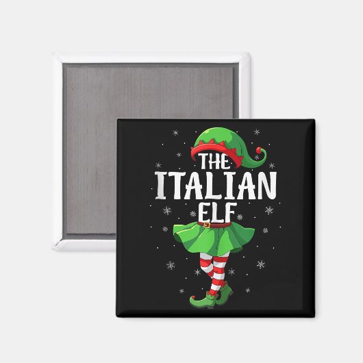 Italian Elf Christmas Girls Women Elf Squad Xmas F Magneet (Voorkant / Achterkant)