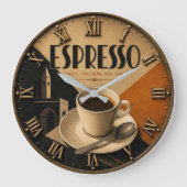 Italian Espresso Coffee Bar Decor Grote Klok (Voorkant)