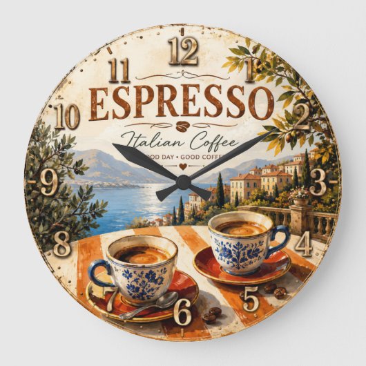 Italian Espresso Coffee Grote Klok (Voorkant)