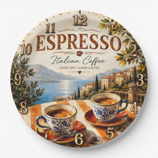 Italian Espresso Coffee Papieren Bordje (Voorkant)