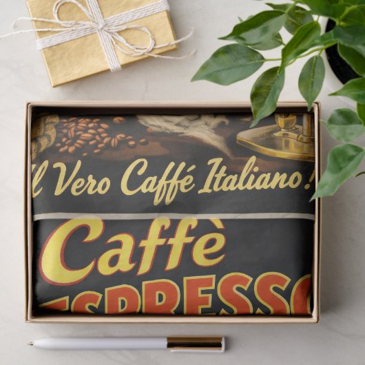 Italian Espresso Coffee Poster Decoupage Tissuepapier (Geschenk)