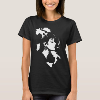 Italian Essence: Minimalist Woman Silhouette & Ita T-shirt