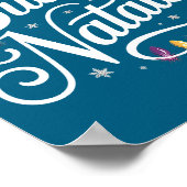 Italian Family Christmas Lights Red Santa Hat Buon Poster (Hoek)