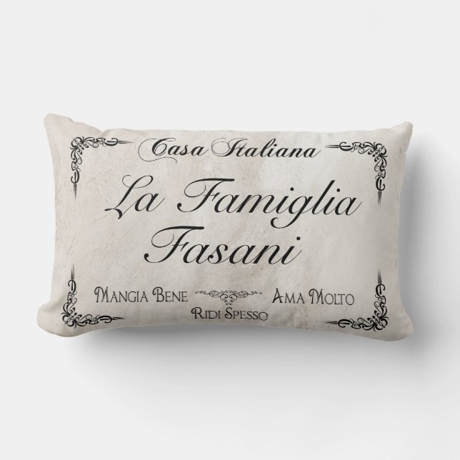 Italian Family Pillow to Personalize Throw Pillow Kussen (Voorkant)