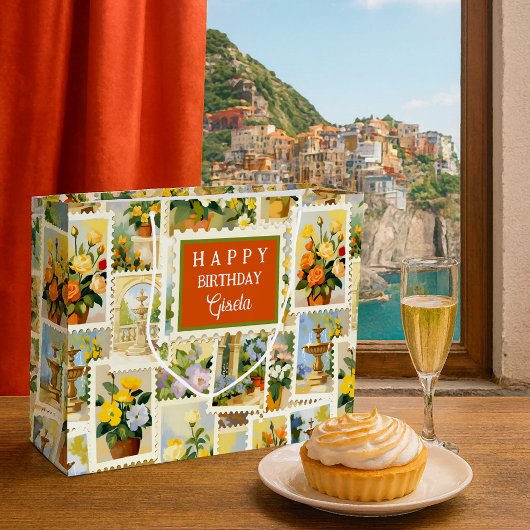 Italian Festive Pattern Gift Bag Groot Cadeauzakje