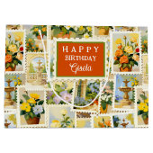 Italian Festive Pattern Gift Bag Groot Cadeauzakje (Achterkant)