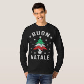 Italian Flag Christmas Tree Buon Natale T-shirt (Voorkant volledig)