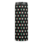 Italian Flag Heart Repeat Pattern Black Thermosbeker (Achterkant)
