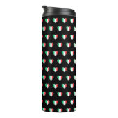 Italian Flag Heart Repeat Pattern Black Thermosbeker (Geroteerd rechts)