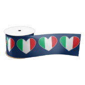 Italian Flag Hearts on Royal Blue Satijnen Lint (Spoel)
