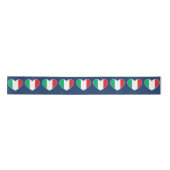 Italian Flag Hearts on Royal Blue Satijnen Lint (Voorkant)