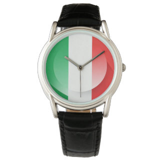 Italian Flag Leather Watch  Horloge