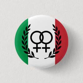 Italian Flag Lesbian Pride Pin with laurel wreath Ronde Button 3,2 Cm