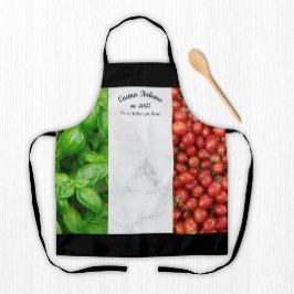 Italian Flag of Basil, Marble, and Tomatoes Schort
