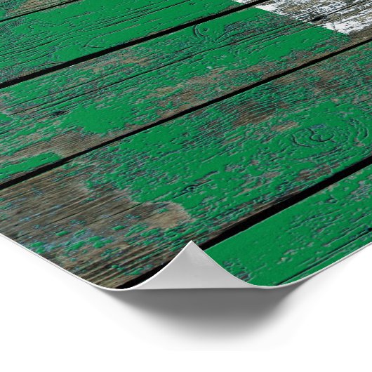 Italian Flag on Rough Wood Boards Effect Poster (Hoek)