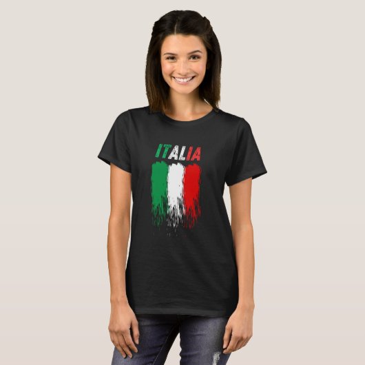 Italian Flag Pride Draag je kleuren luid Italië T-shirt (Voorkant volledig)