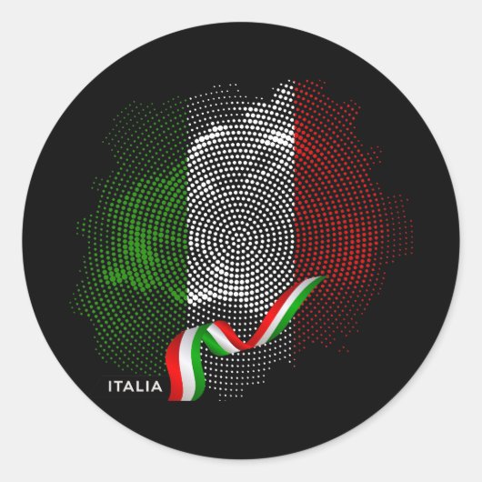 Italian flag ronde sticker (Voorkant)
